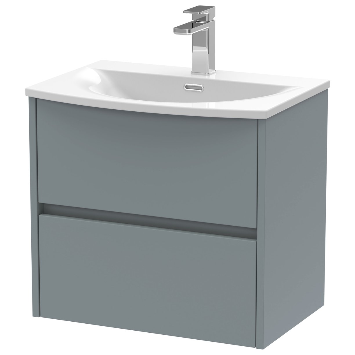 600mm W/H 2-Drawer Unit & Basin 4 - Monument Grey