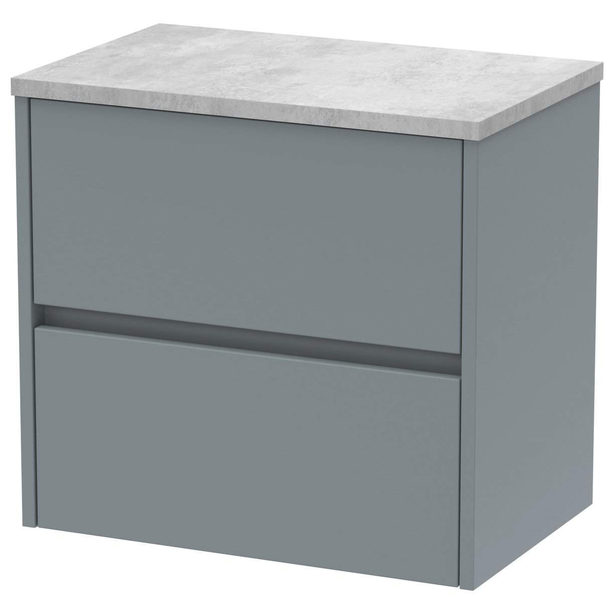 600mm W/H 2-Drawer Unit & Worktop - Monument Grey
