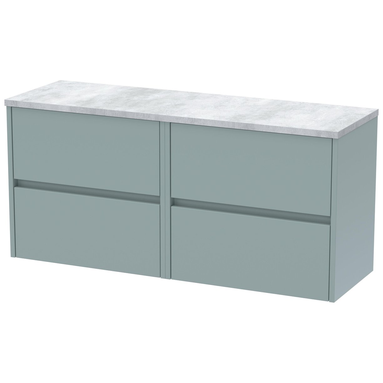 1200mm W/H 4-Drawer Unit & Laminate Top - Monument Grey