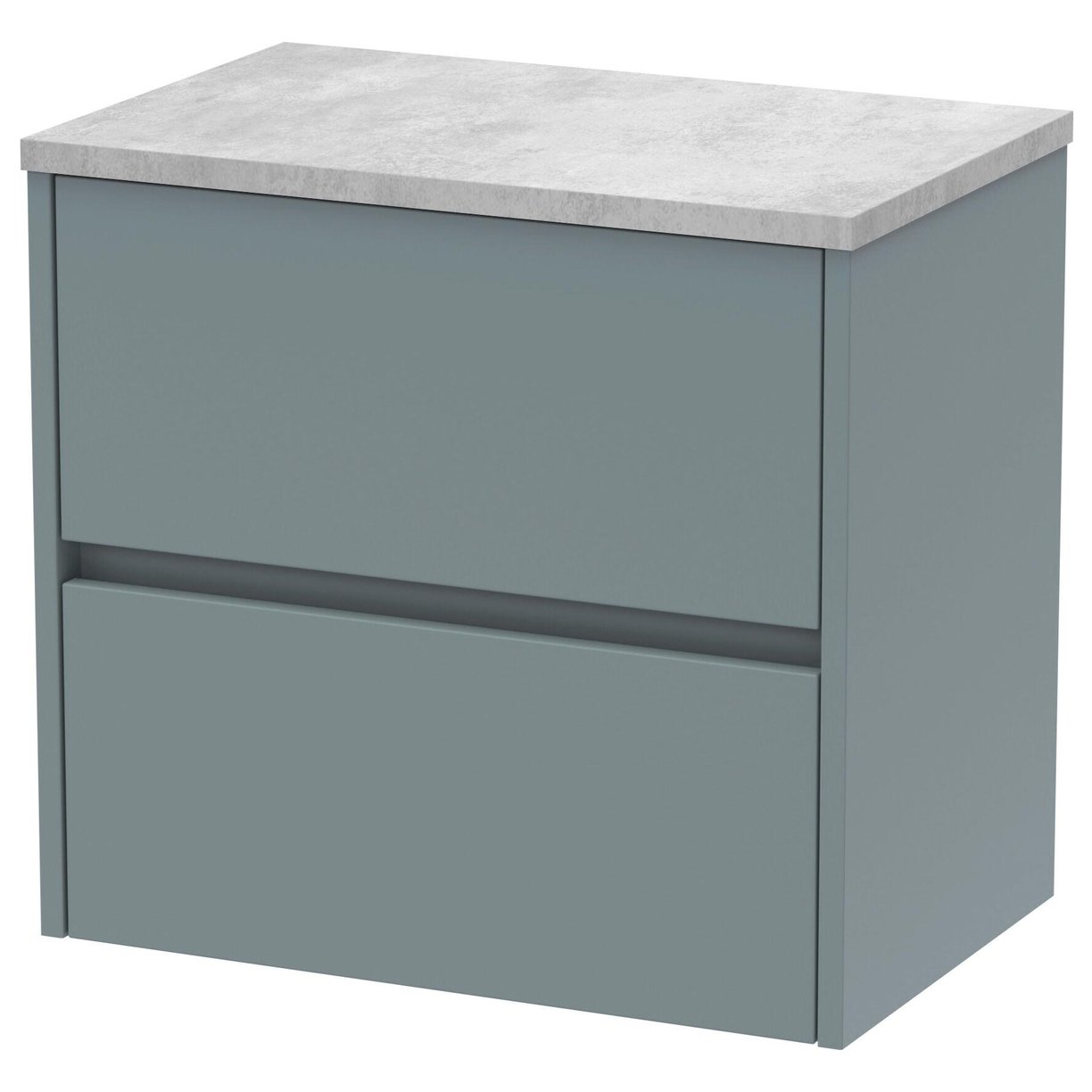 600mm W/H 2-Drawer Unit & Worktop - Monument Grey