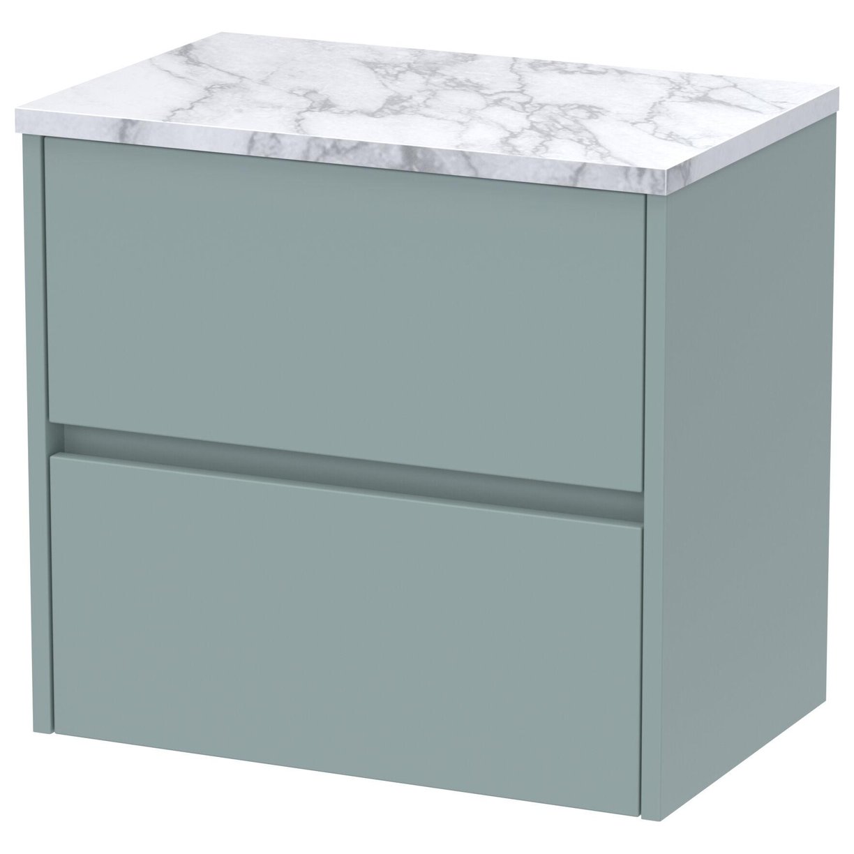 600mm W/H 2-Drawer Unit & Worktop - Monument Grey