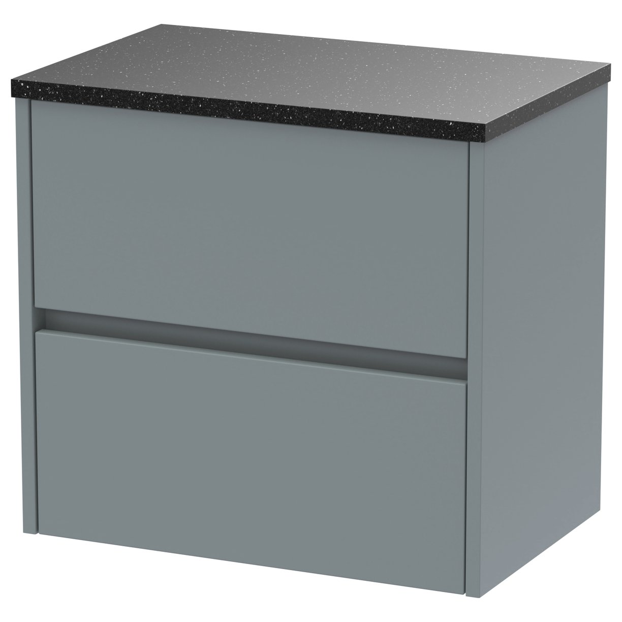 600mm W/H 2-Drawer Unit & Worktop - Monument Grey