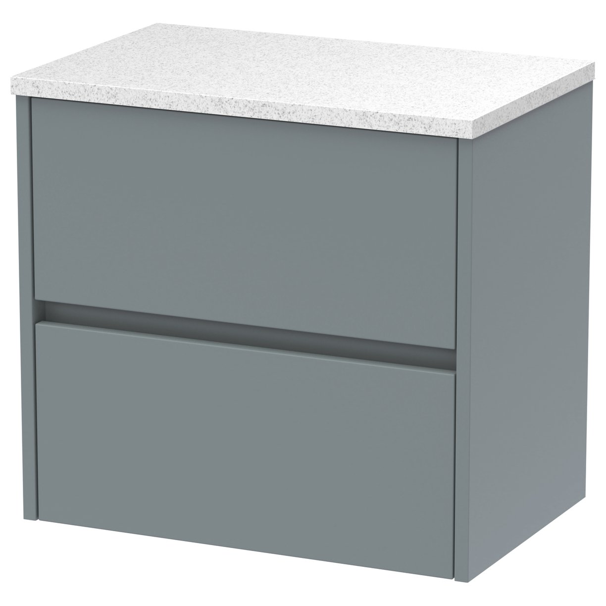 600mm W/H 2-Drawer Unit & Worktop - Monument Grey