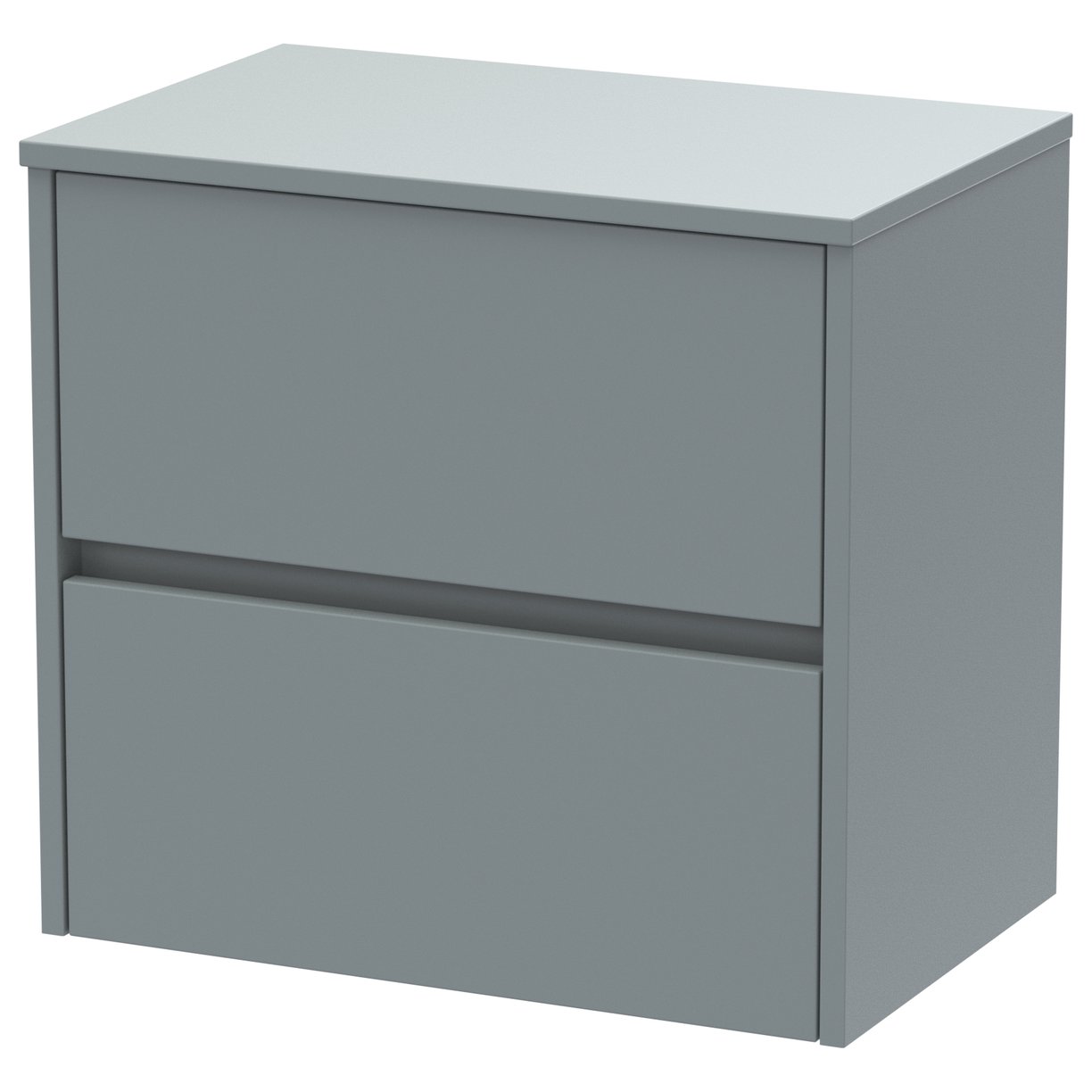600mm W/H 2-Drawer Unit & Worktop - Monument Grey