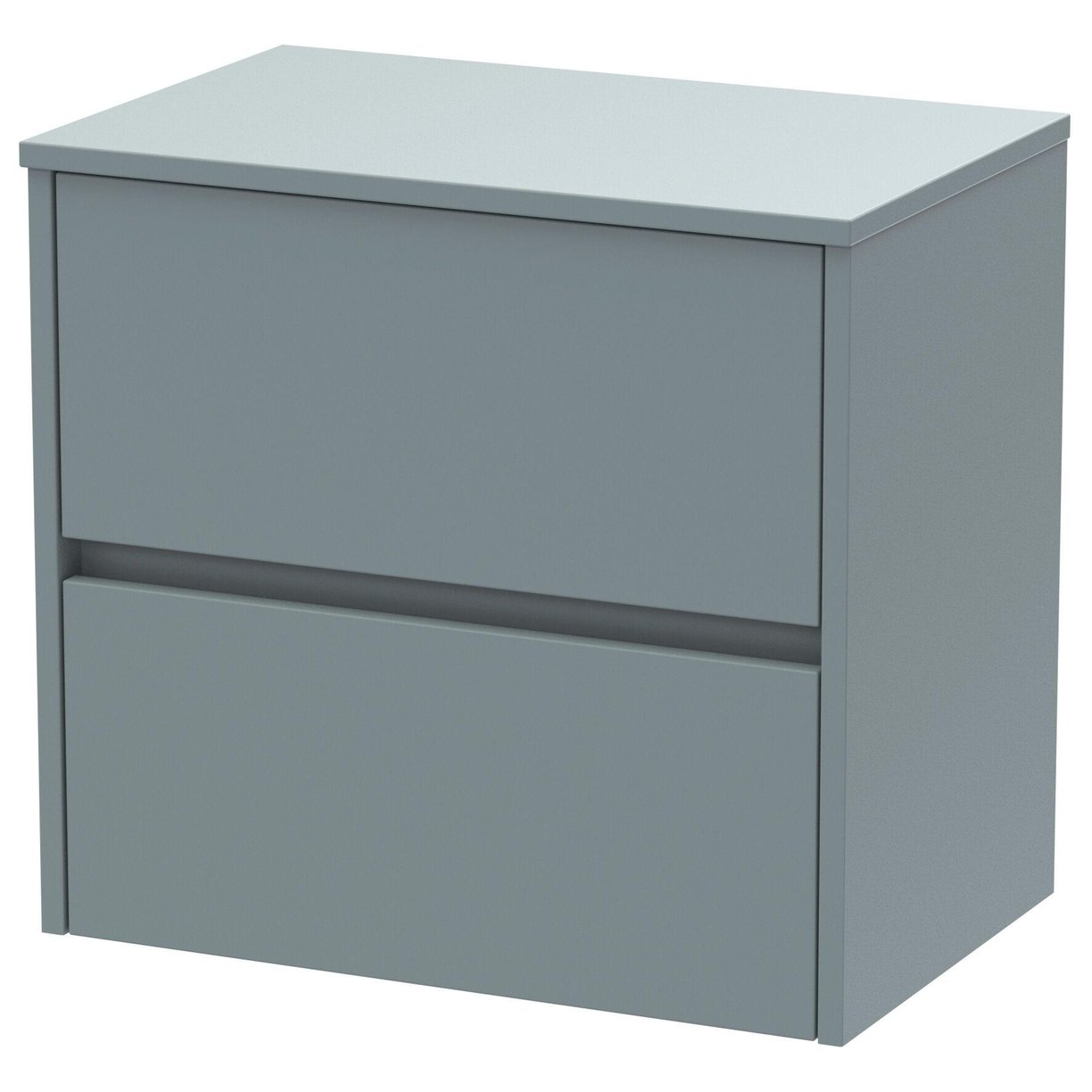 600mm W/H 2-Drawer Unit & Worktop - Monument Grey