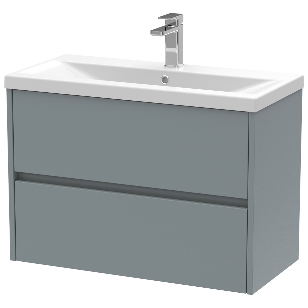 800mm W/H 2-Drawer Unit & Basin 1 - Monument Grey