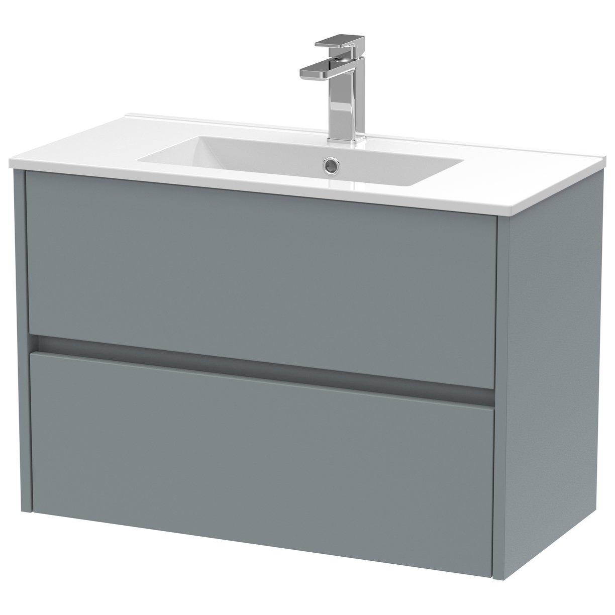 800mm W/H 2-Drawer Unit & Basin 2 - Monument Grey