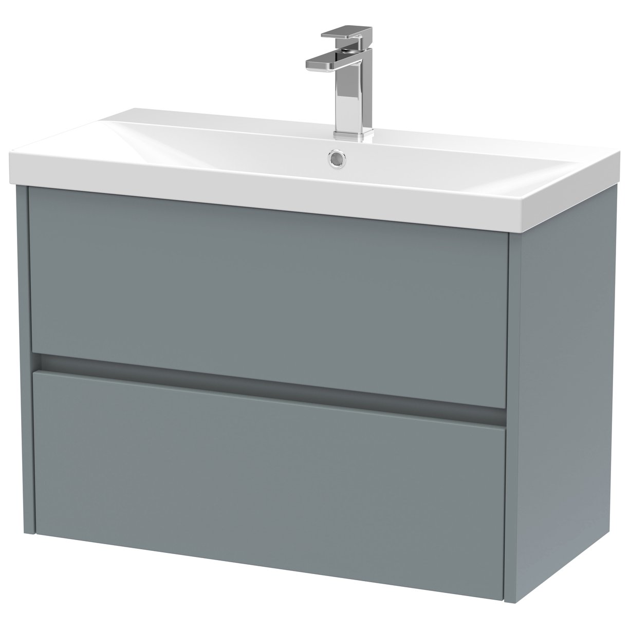 800mm W/H 2-Drawer Unit & Basin 3 - Monument Grey