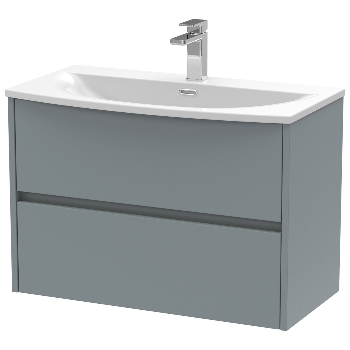 800mm W/H 2-Drawer Unit & Basin 4 - Monument Grey