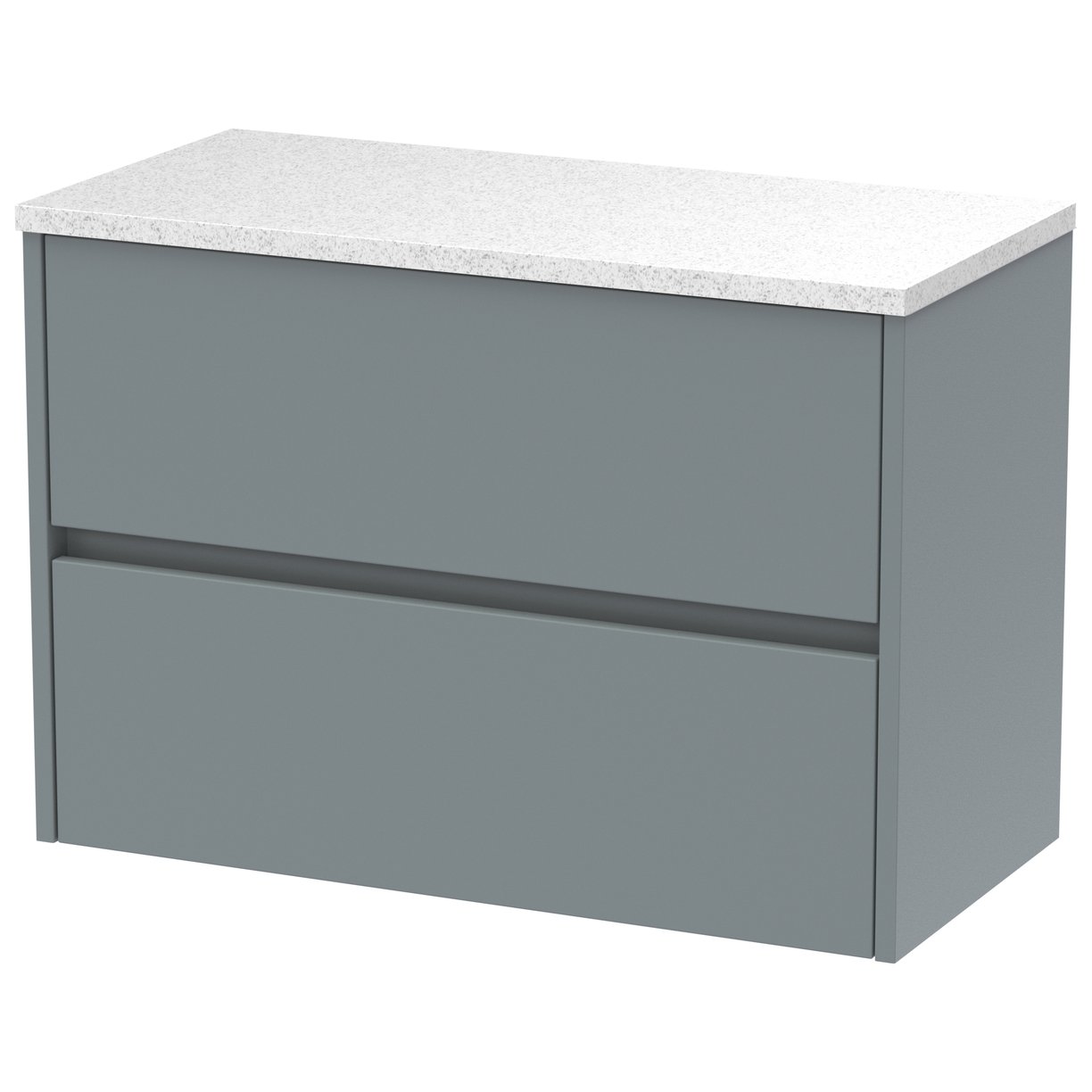 800mm W/H 2-Drawer Unit & Worktop - Monument Grey