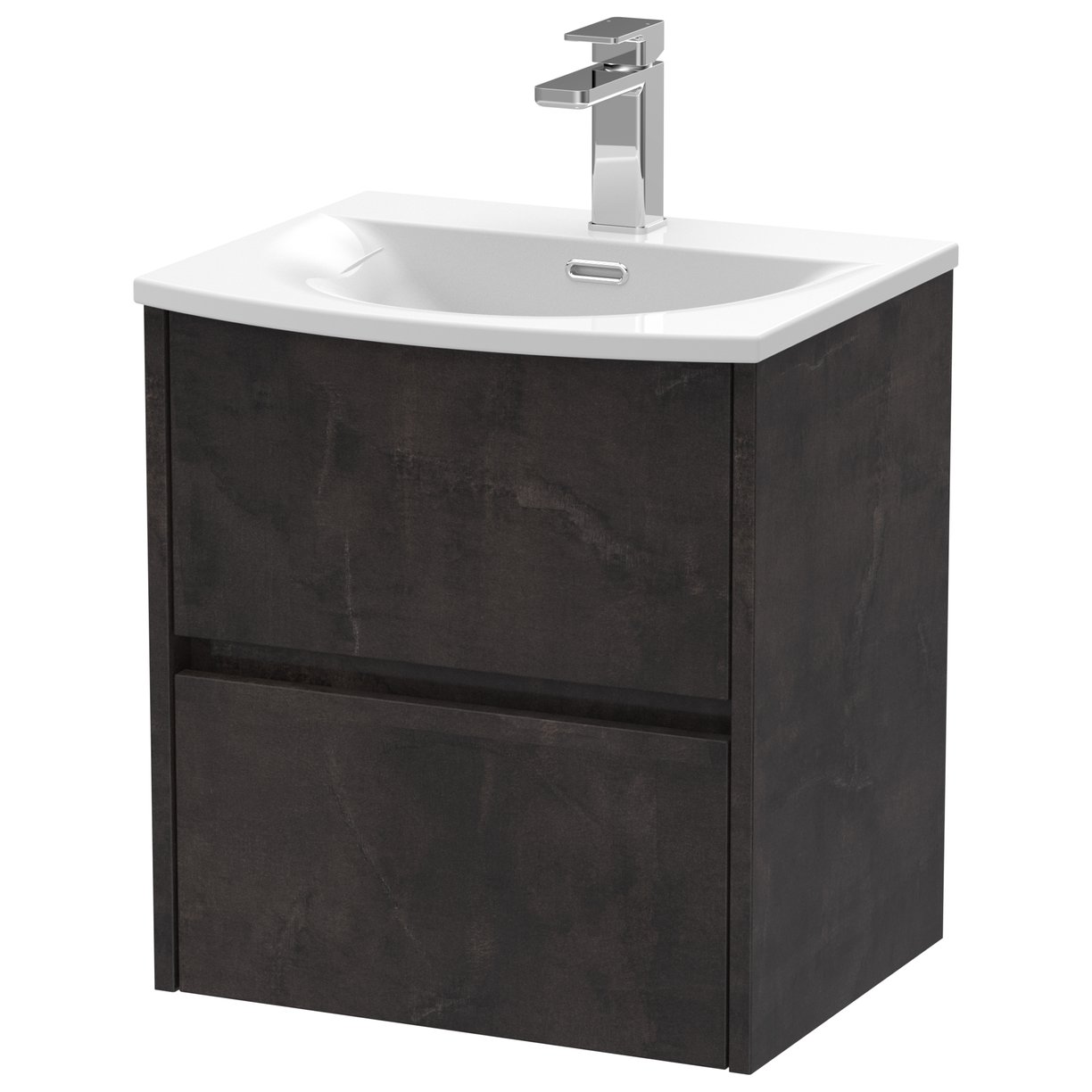 500mm W/H 2-Drawer Unit & Basin 4 - Metallic Slate