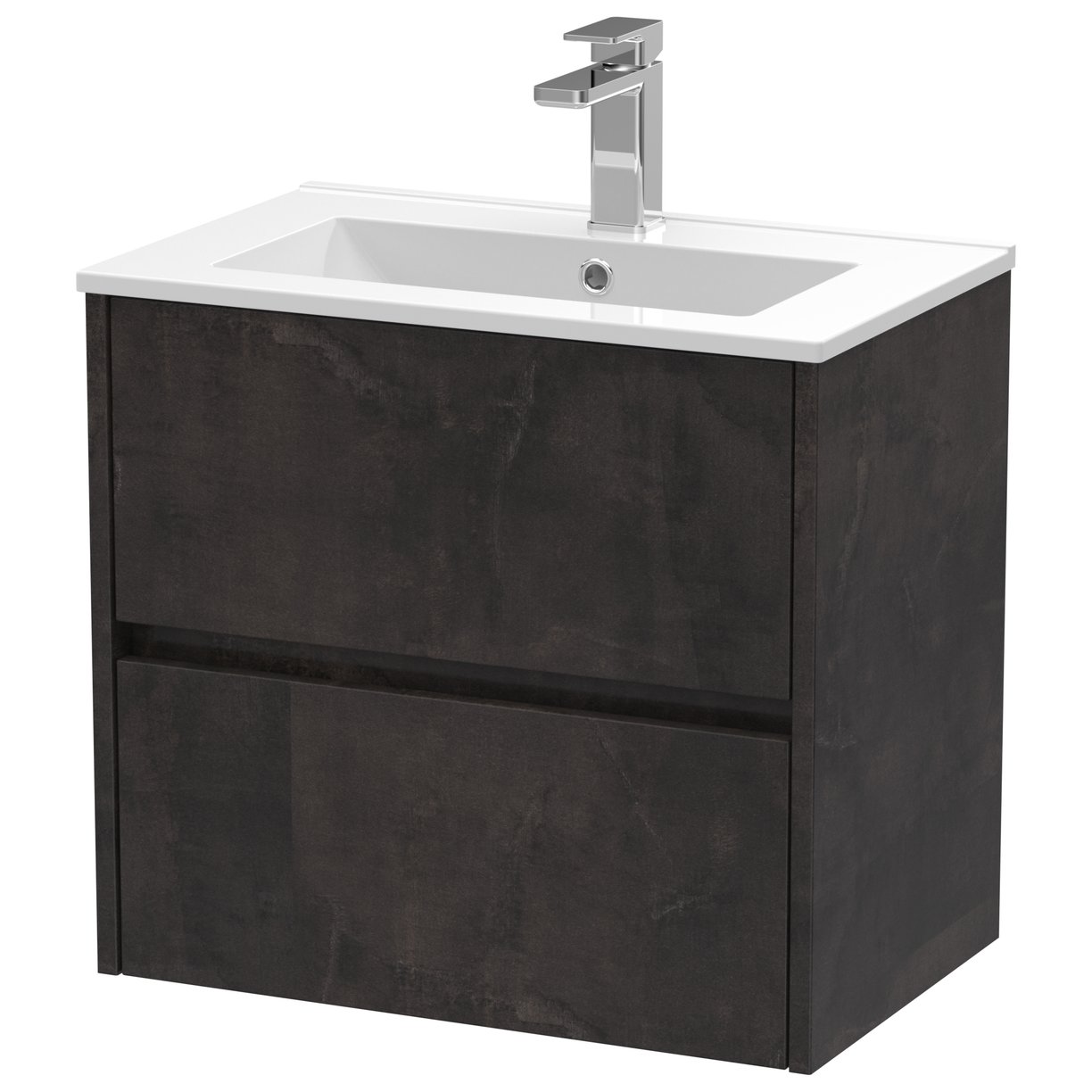 600mm W/H 2-Drawer Unit & Basin 2 - Metallic Slate