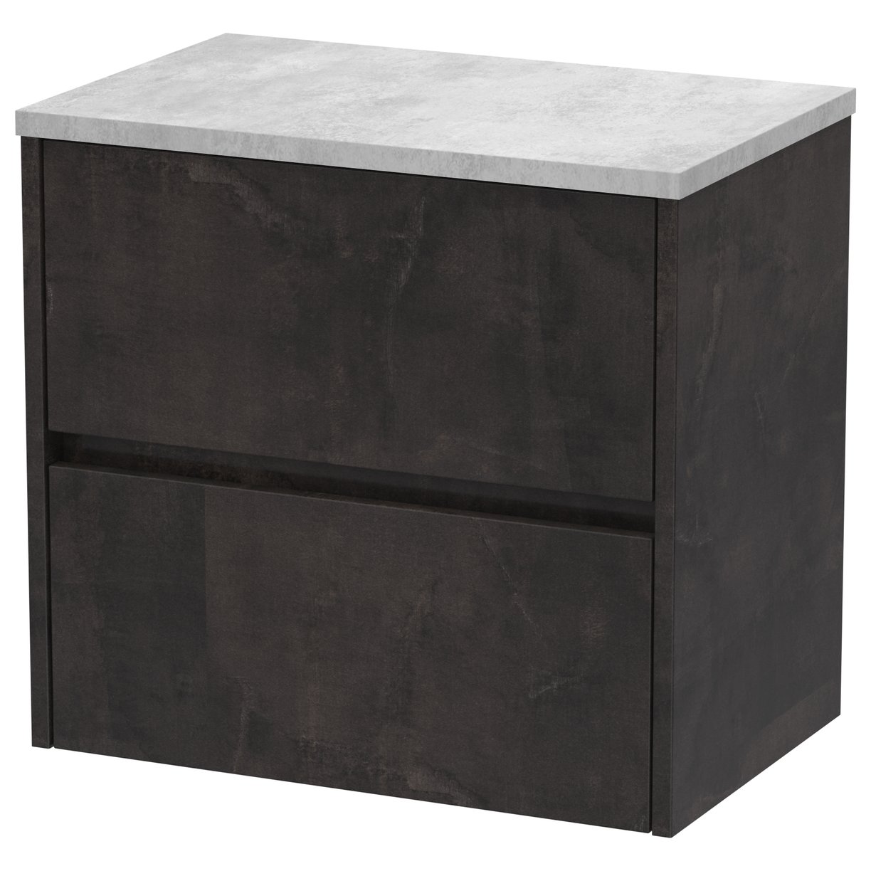 600mm W/H 2-Drawer Unit & Worktop - Metallic Slate