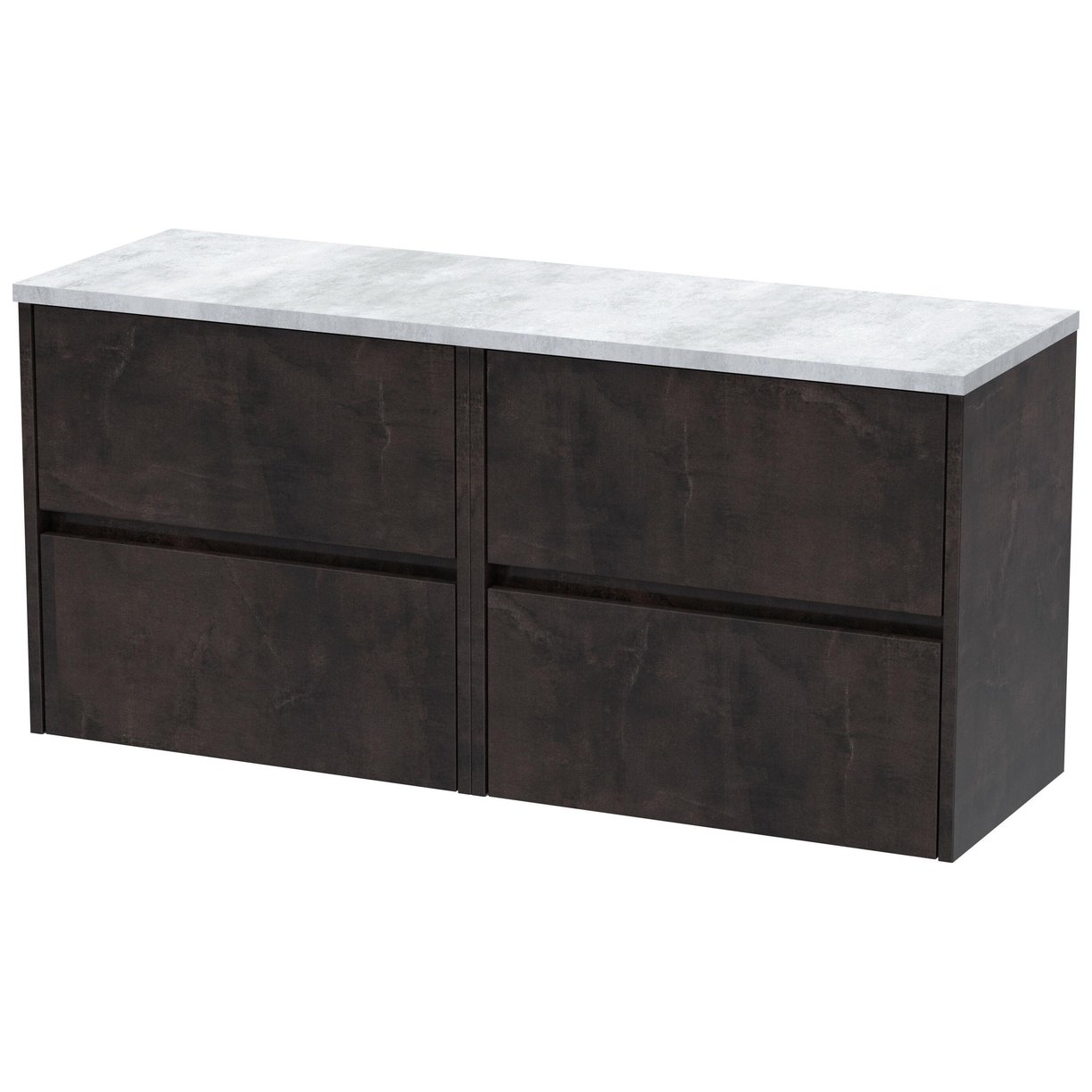 1200mm W/H 4-Drawer Unit & Laminate Top - Metallic Slate