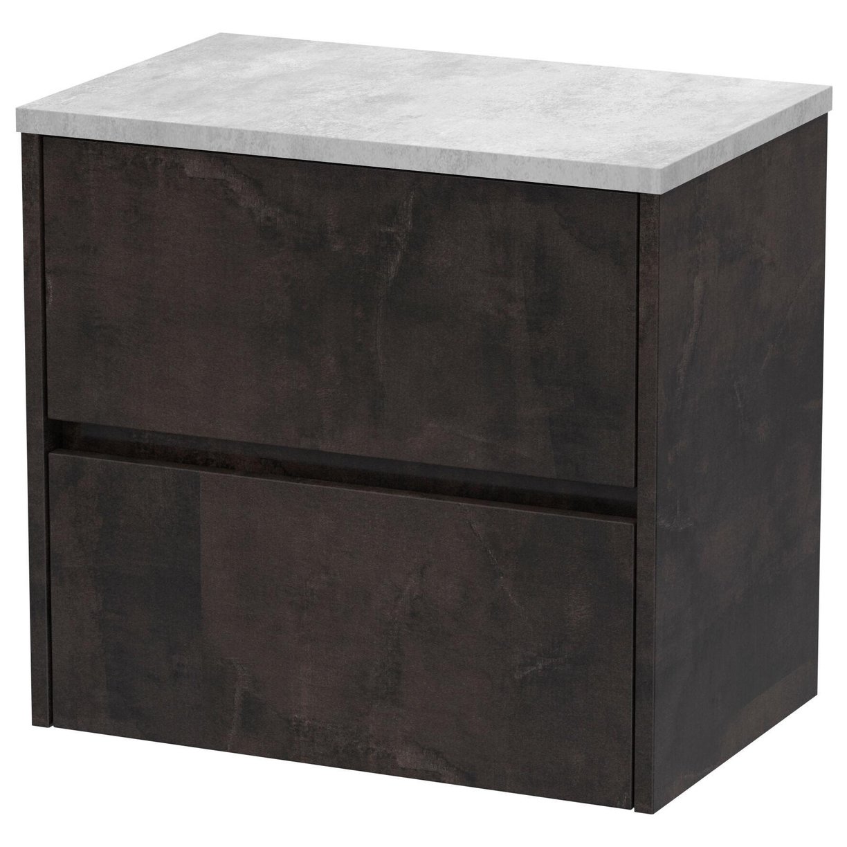 600mm W/H 2-Drawer Unit & Worktop - Metallic Slate