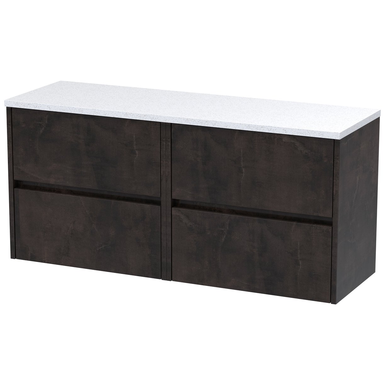 1200mm W/H 4-Drawer Unit & Laminate Top - Metallic Slate
