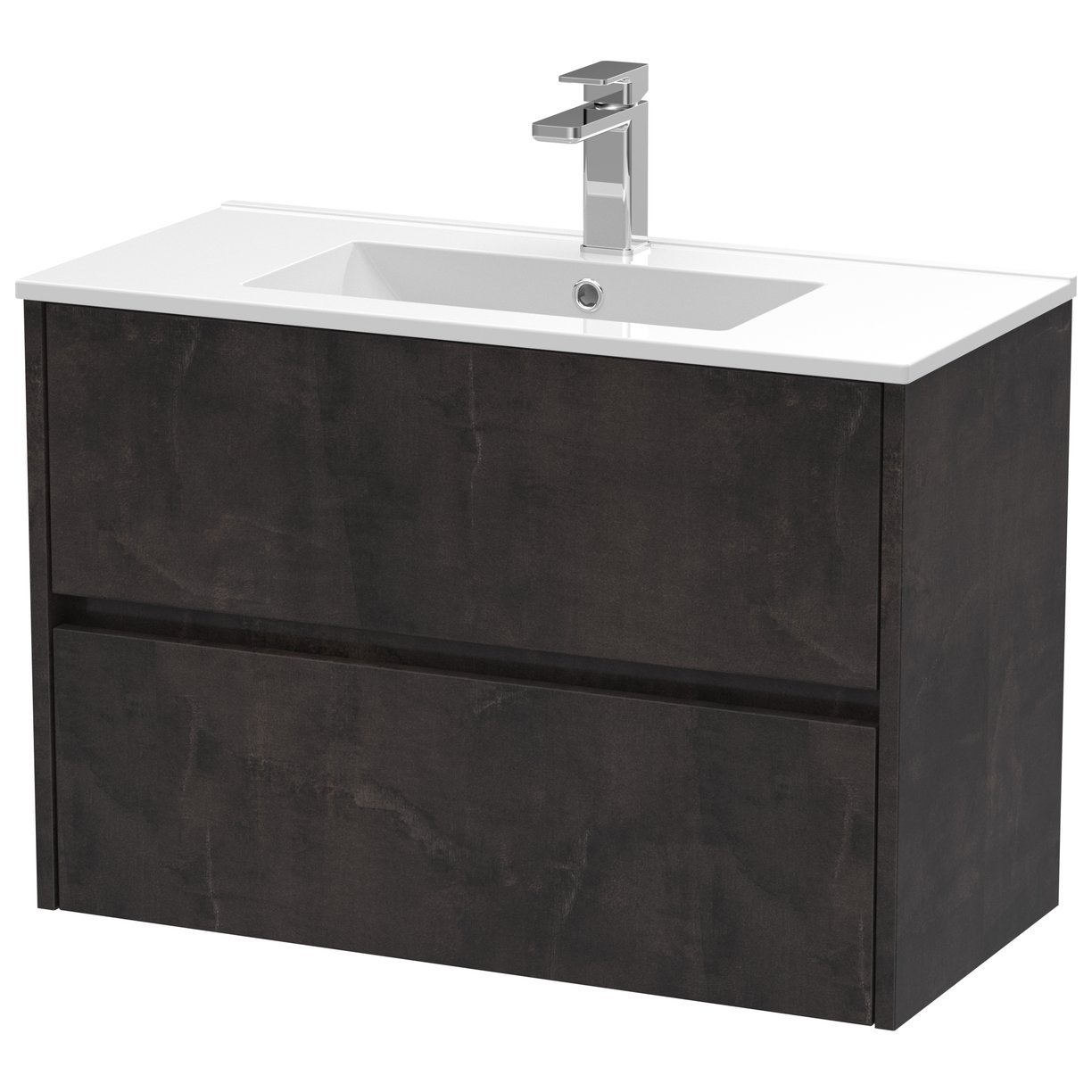 800mm W/H 2-Drawer Unit & Basin 2 - Metallic Slate