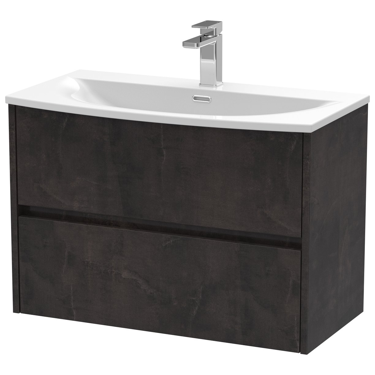 800mm W/H 2-Drawer Unit & Basin 4 - Metallic Slate