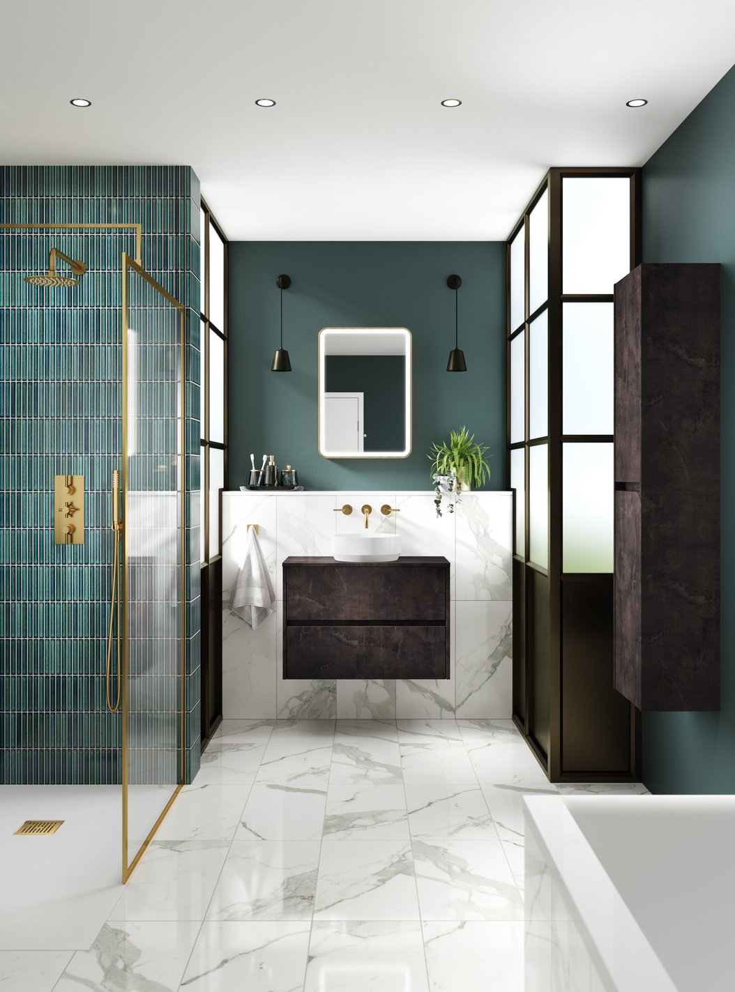 800mm W/H 2-Drawer Unit & Worktop - Metallic Slate