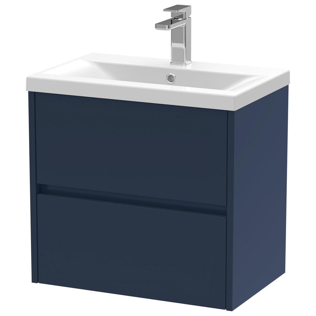 600mm W/H 2-Drawer Unit & Basin 1 - Indigo Blue