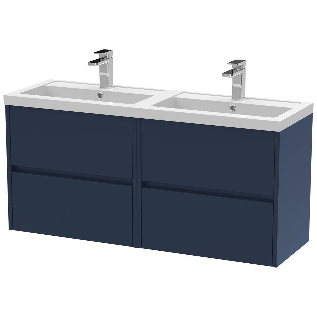 1200mm W/H 4-Drawer Unit & Double Basin - Indigo Blue