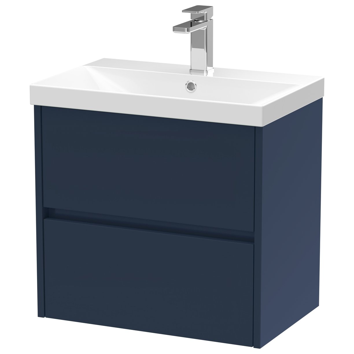 600mm W/H 2-Drawer Unit & Basin 3 - Indigo Blue