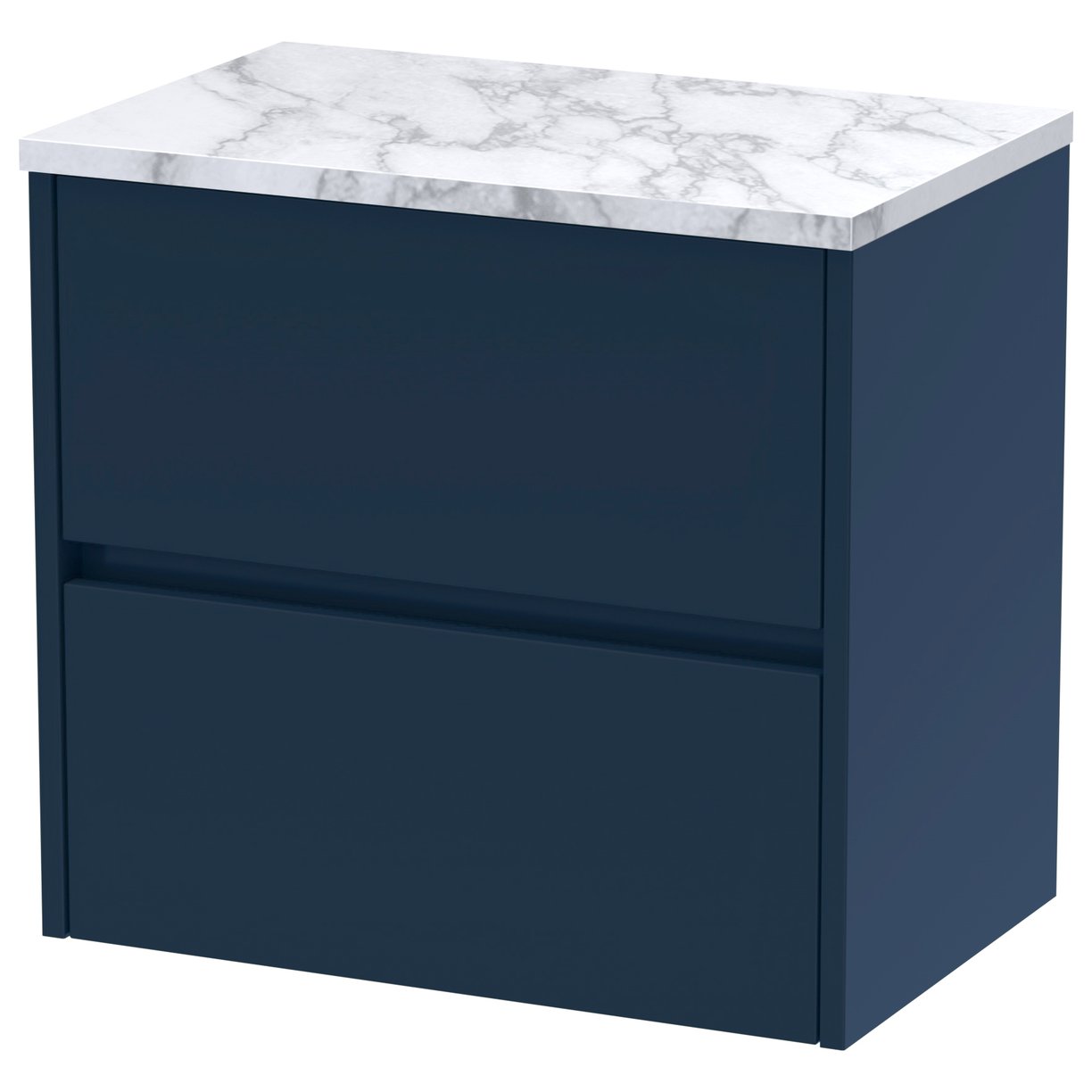 600mm W/H 2-Drawer Unit & Worktop - Indigo Blue