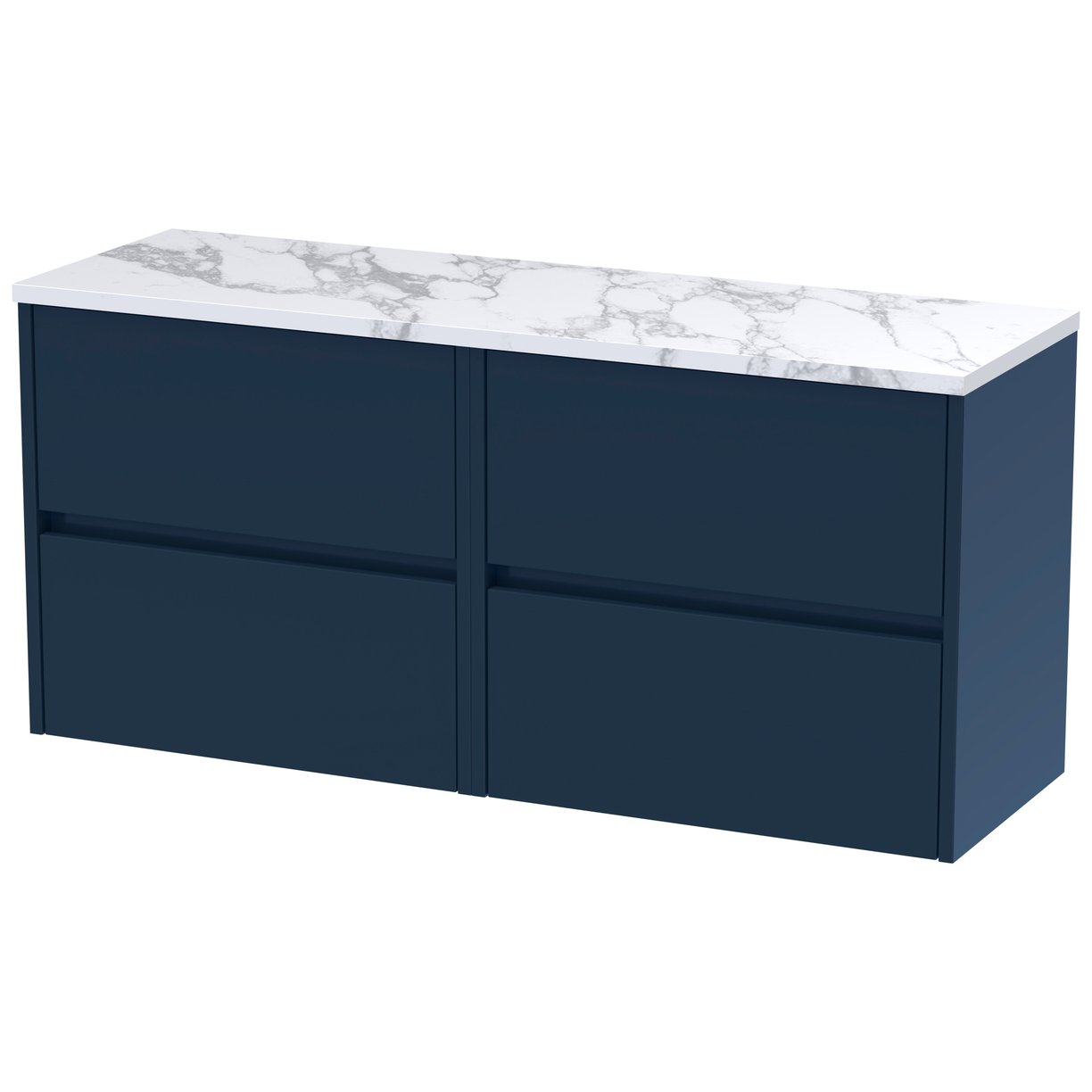 1200mm W/H 4-Drawer Unit & Laminate Top - Indigo Blue