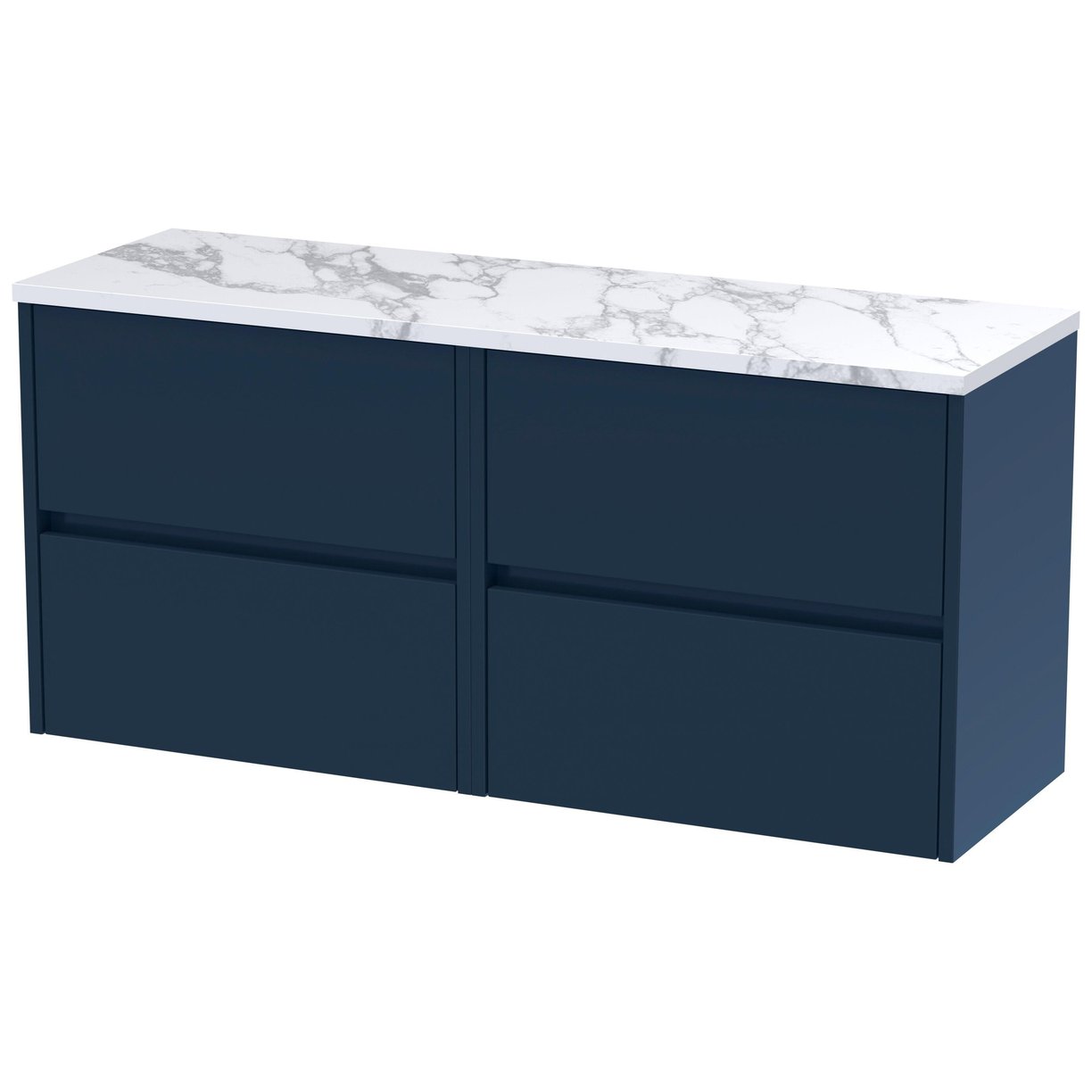 1200mm W/H 4-Drawer Unit & Laminate Top - Indigo Blue