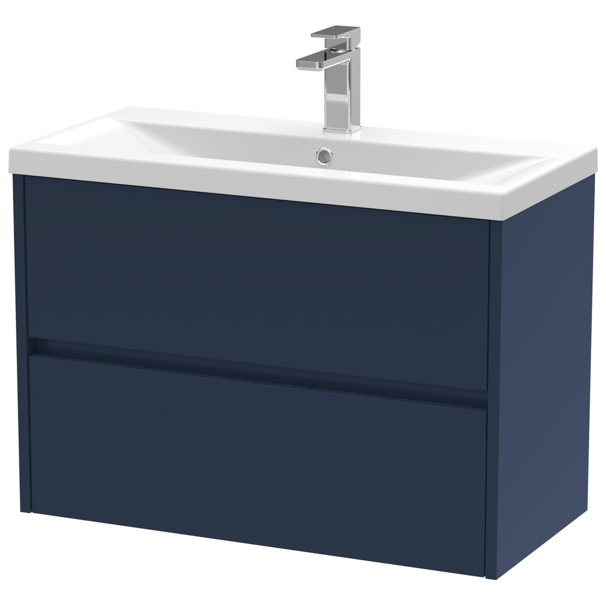 800mm W/H 2-Drawer Unit & Basin 1 - Indigo Blue