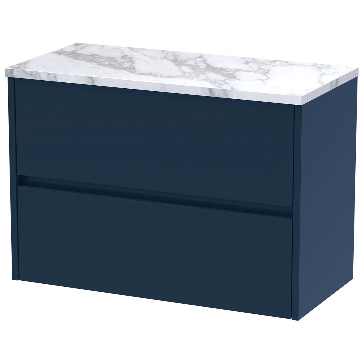 800mm W/H 2-Drawer Unit & Worktop - Indigo Blue