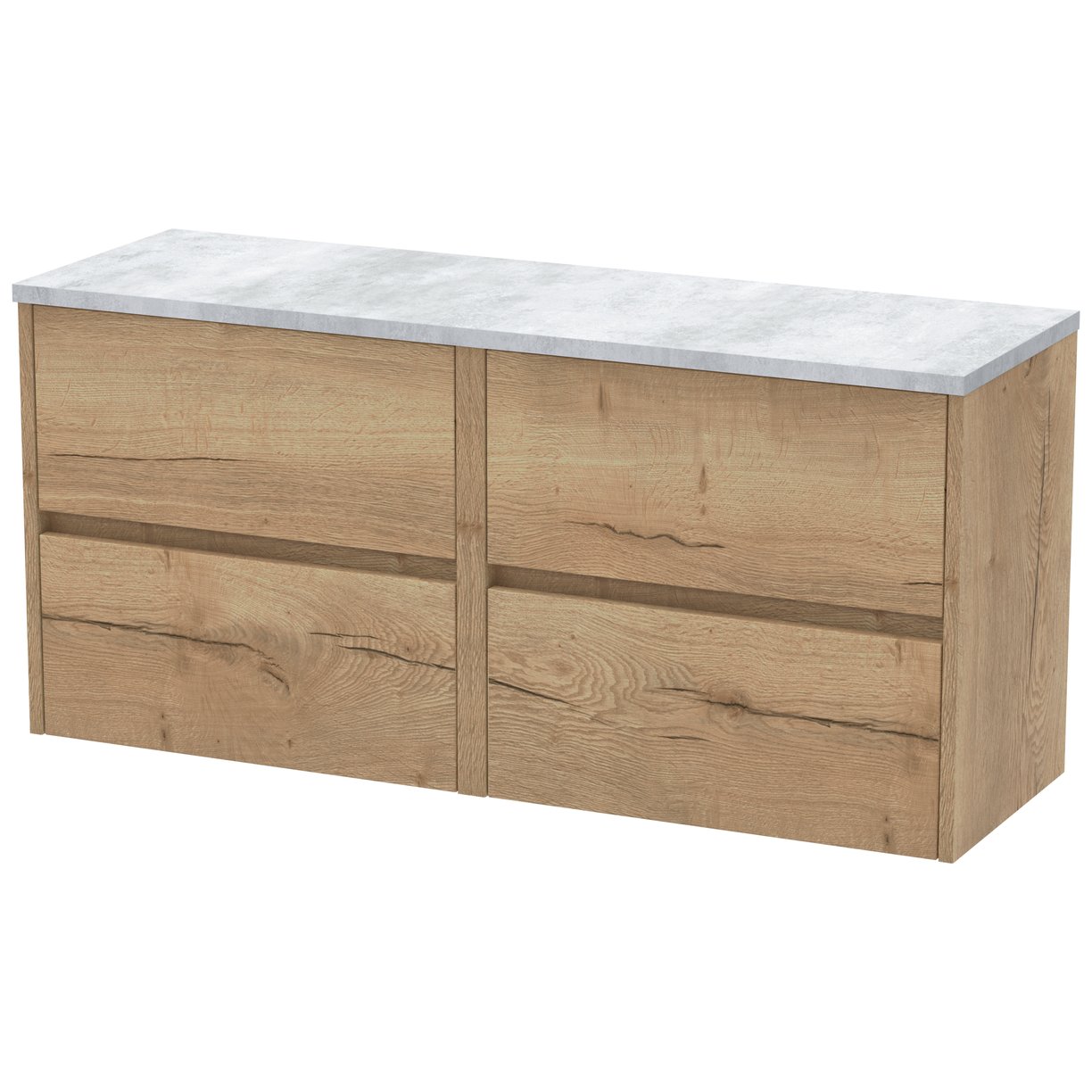 1200mm W/H 4-Drawer Unit & Laminate Top - Autumn Oak