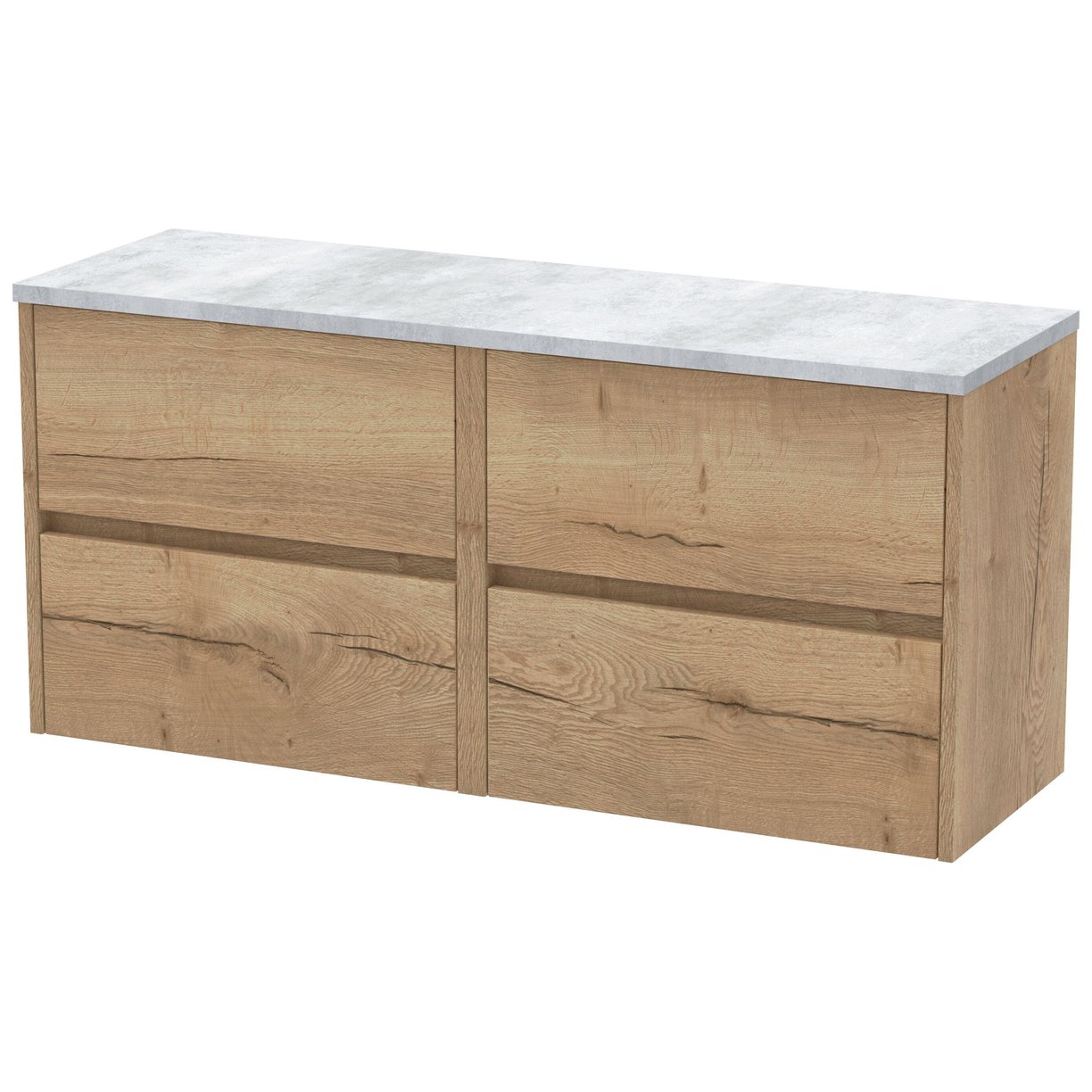 1200mm W/H 4-Drawer Unit & Laminate Top - Autumn Oak