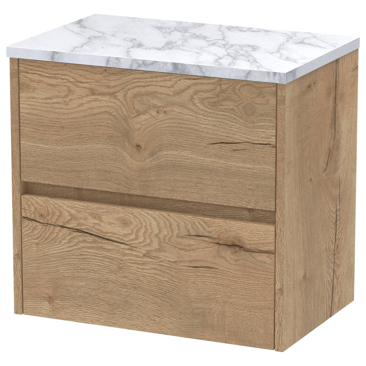 600mm W/H 2-Drawer Unit & Worktop - Autumn Oak