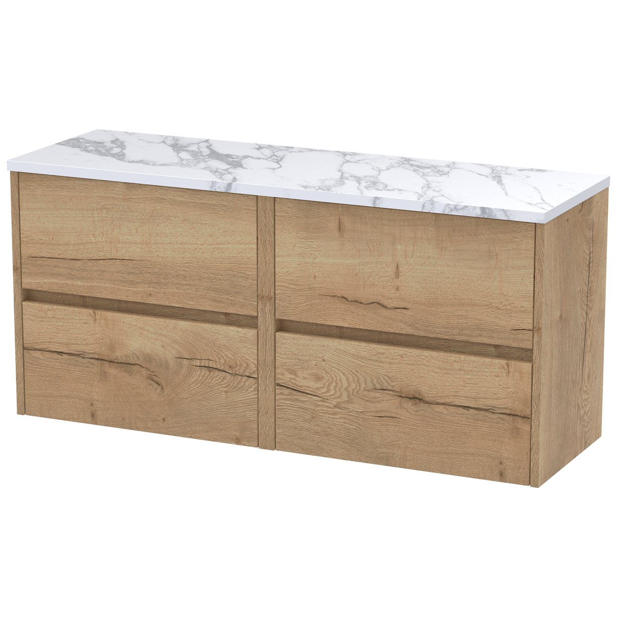 1200mm W/H 4-Drawer Unit & Laminate Top - Autumn Oak