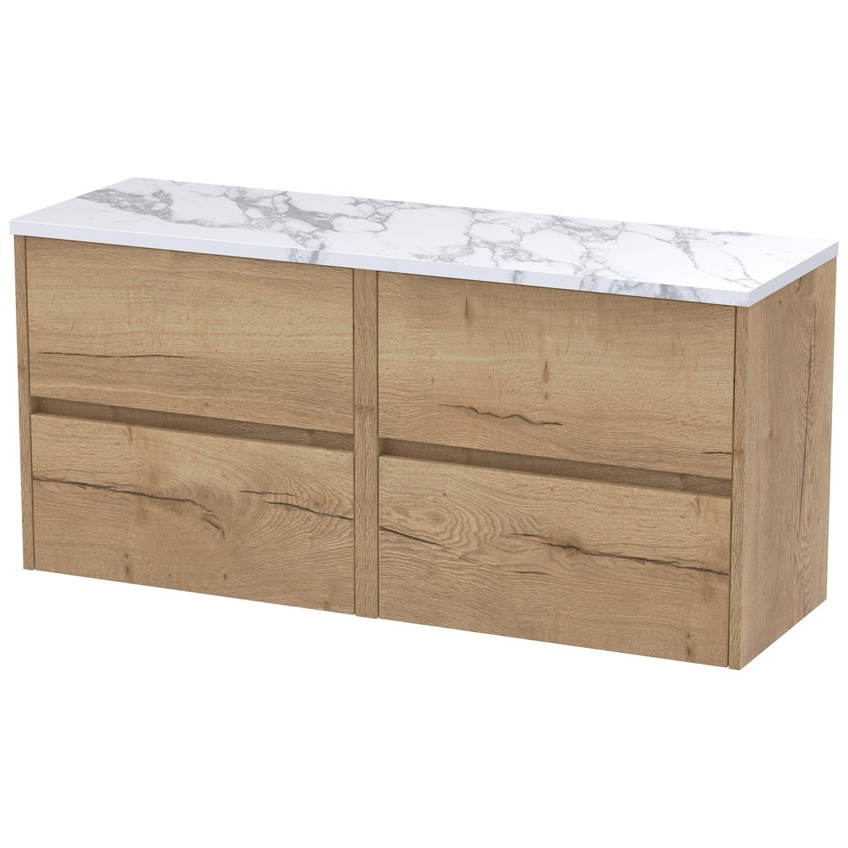 1200mm W/H 4-Drawer Unit & Laminate Top - Autumn Oak