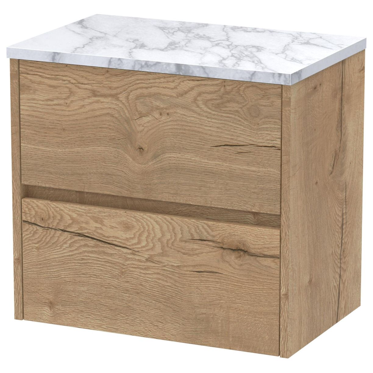 600mm W/H 2-Drawer Unit & Worktop - Autumn Oak