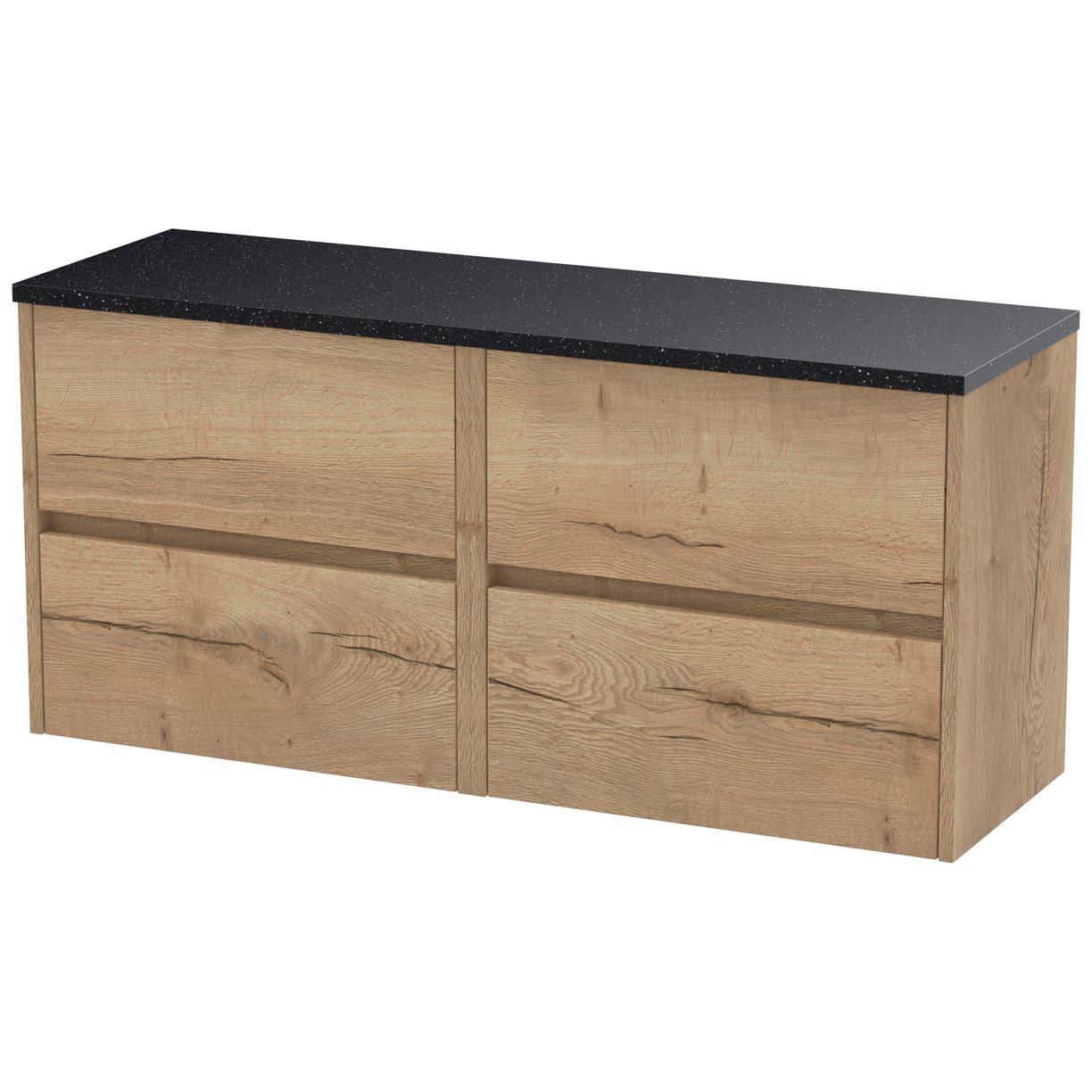 1200mm W/H 4-Drawer Unit & Laminate Top - Autumn Oak
