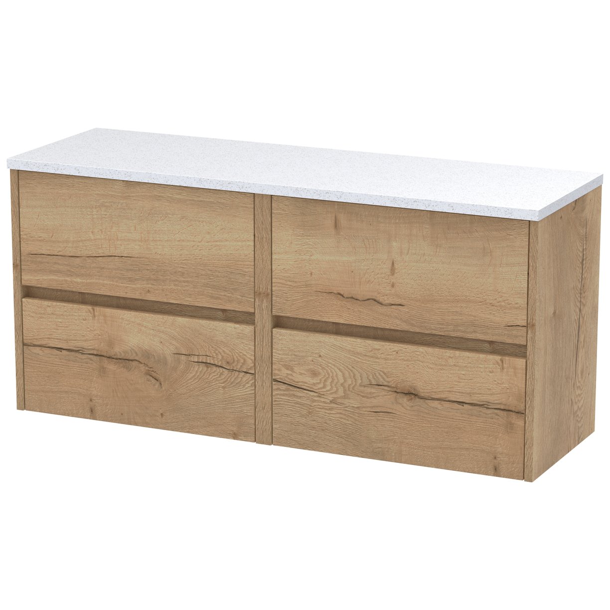 1200mm W/H 4-Drawer Unit & Laminate Top - Autumn Oak