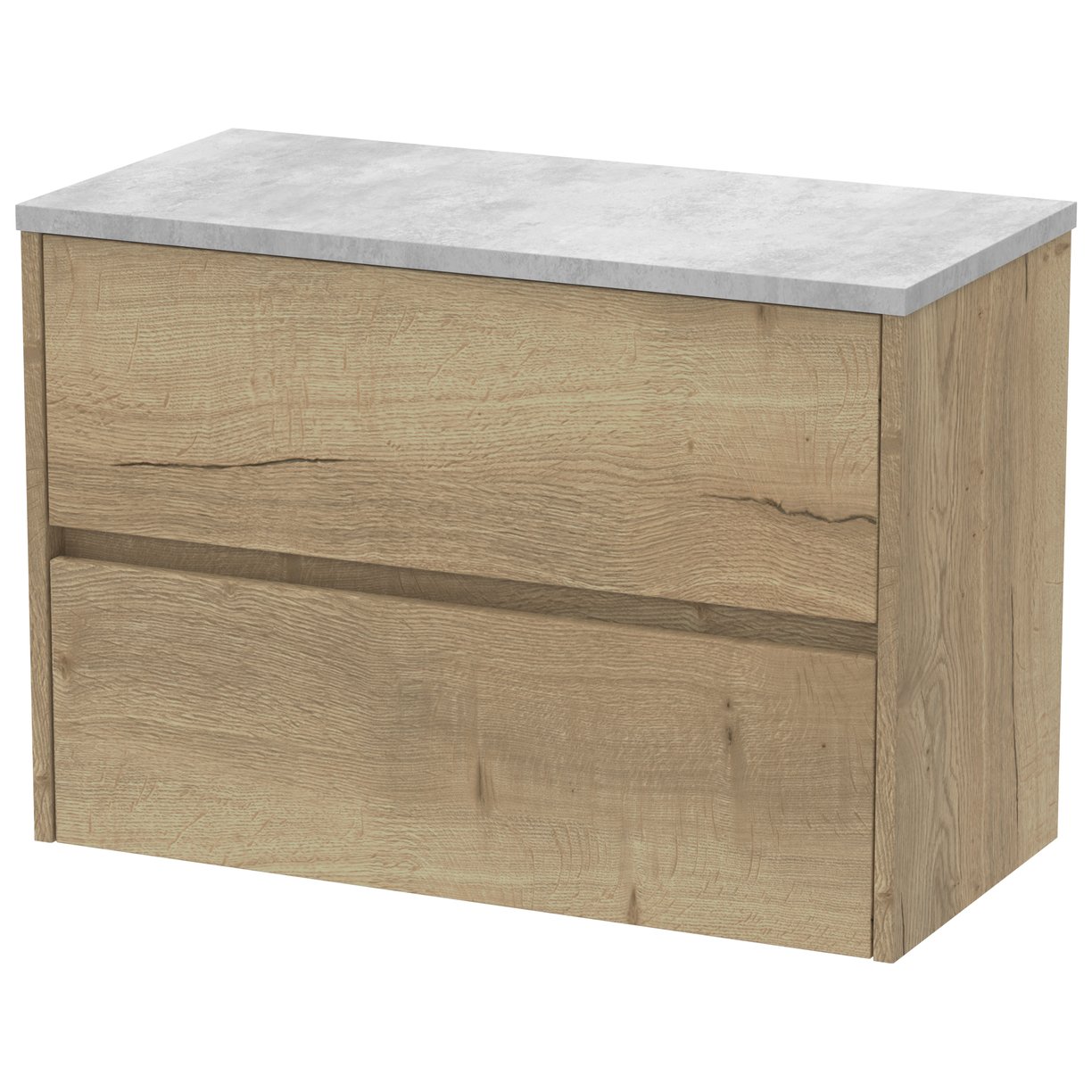 800mm W/H 2-Drawer Unit & Worktop - Halifax Oak