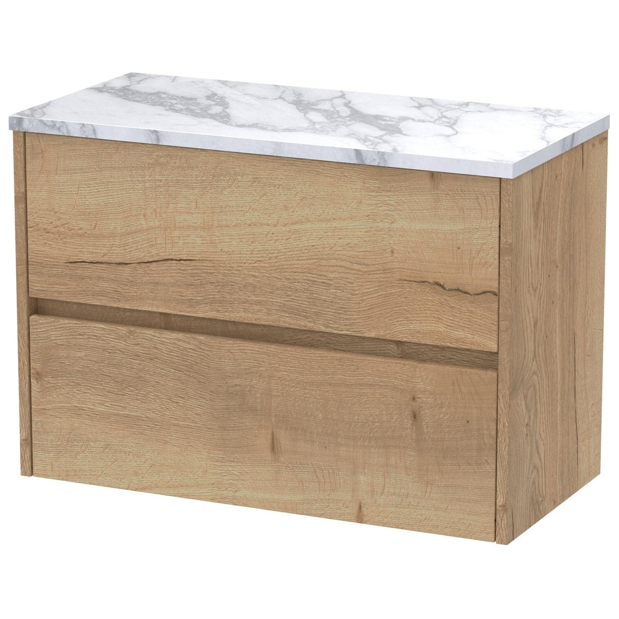 800mm W/H 2-Drawer Unit & Worktop - Autumn Oak