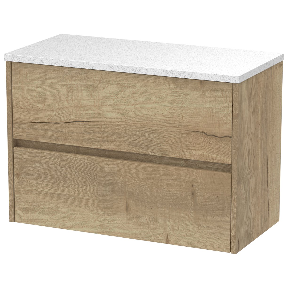 800mm W/H 2-Drawer Unit & Worktop - Halifax Oak