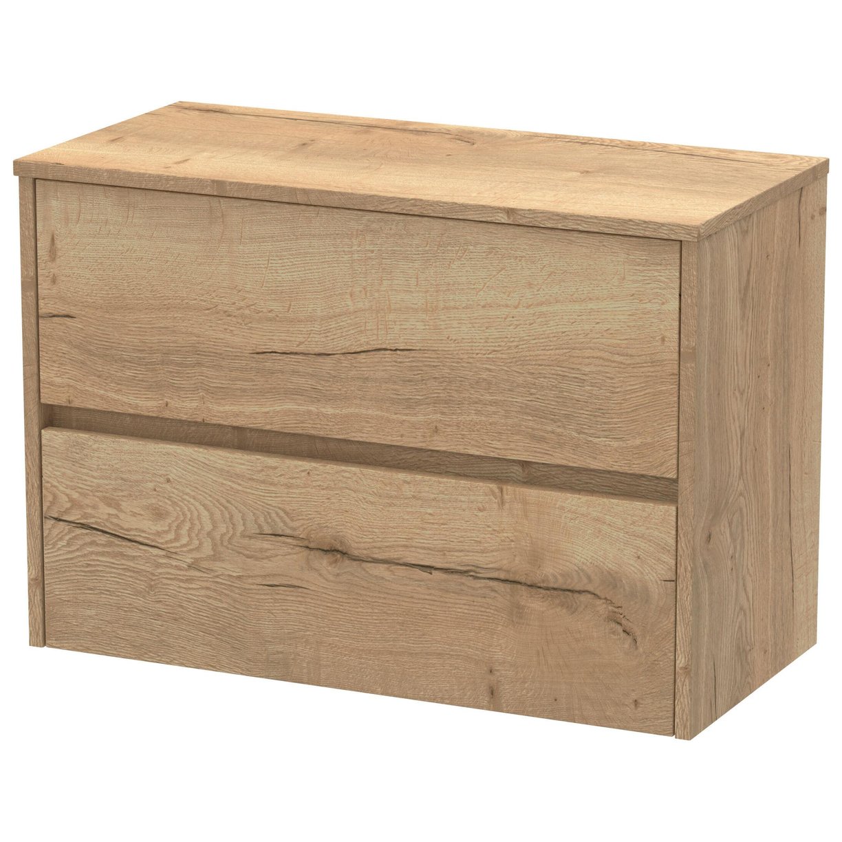 800mm W/H 2-Drawer Unit & Worktop - Halifax Oak