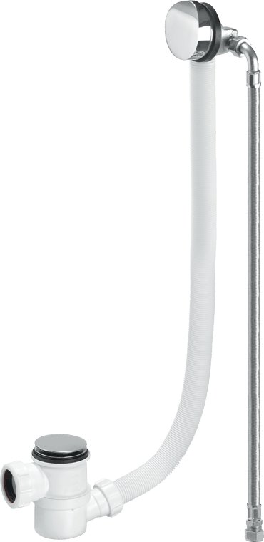 McAlpine Chrome Plated Brass Bath Filler & Overflow Top Access Clicker