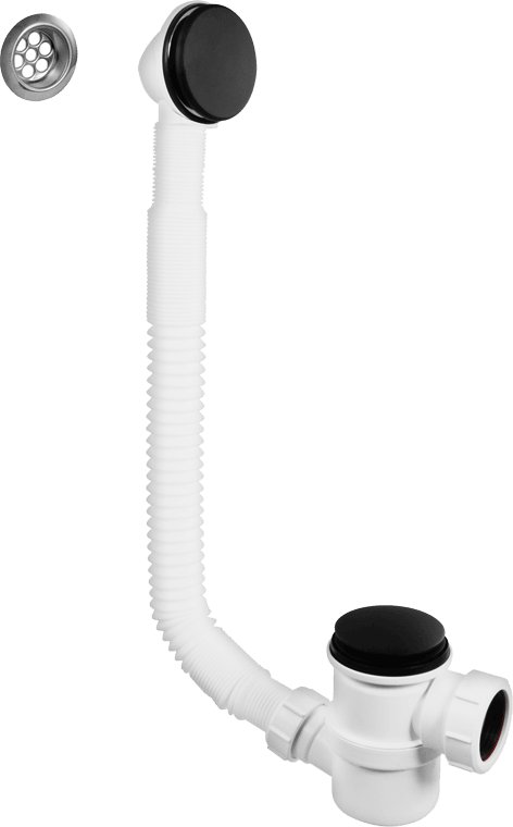 McAlpine Top Access Bath Trap + Overflow - Matt Black