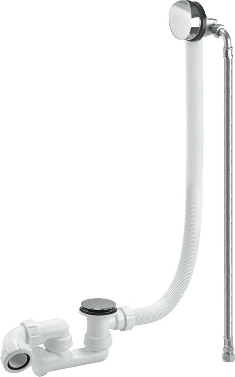 McAlpine Chrome Plated Brass Bath Filler & Overflow(Clicker) 1MTR