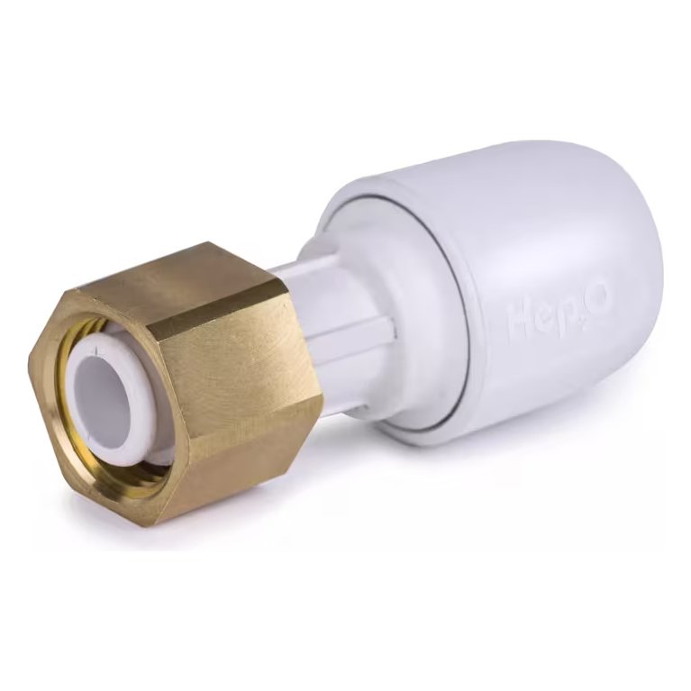 Hep2O Pb Straight Tap Conn WT 15x1/2"