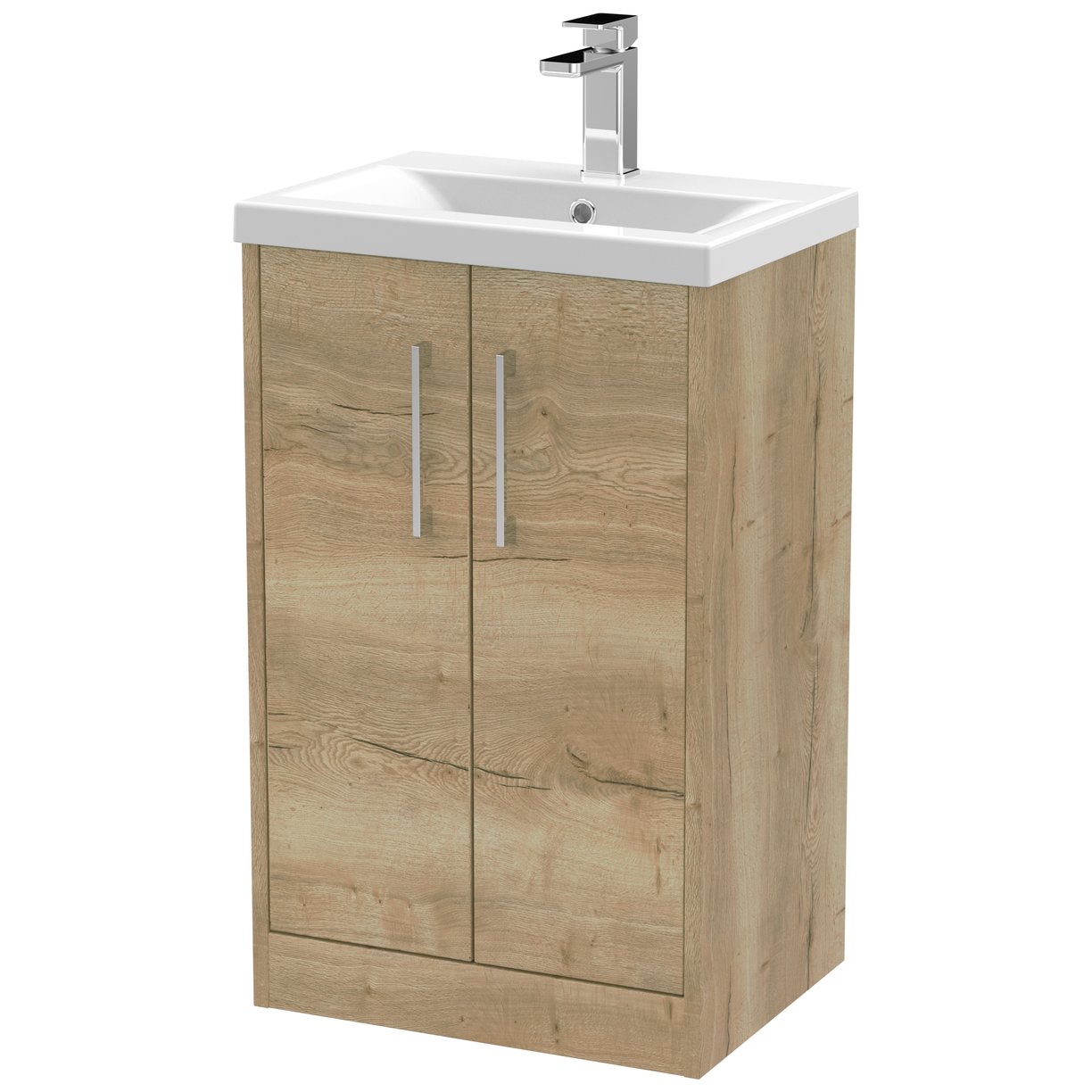 500 Fs 2-Door Vanity & Basin 1 - Bleached Oak