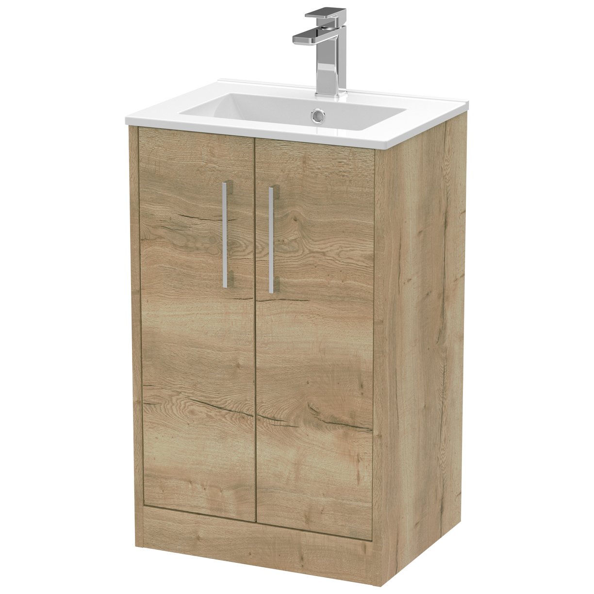 500 Fs 2-Door Vanity & Basin 2 - Bleached Oak