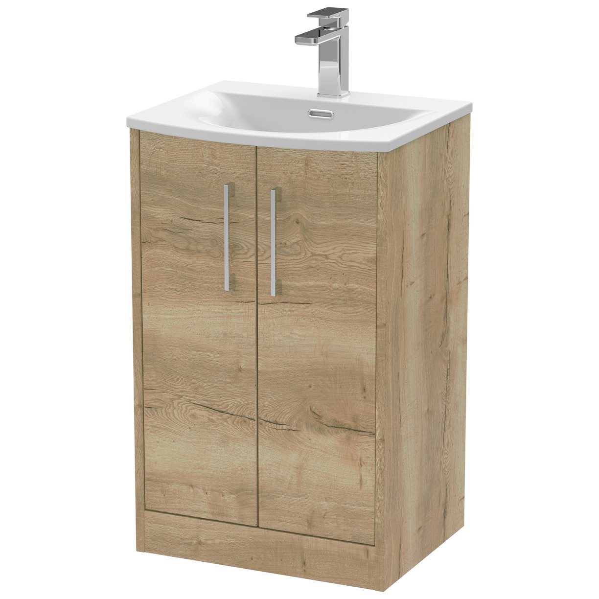 500 Fs 2-Door Vanity & Basin 4 - Bleached Oak